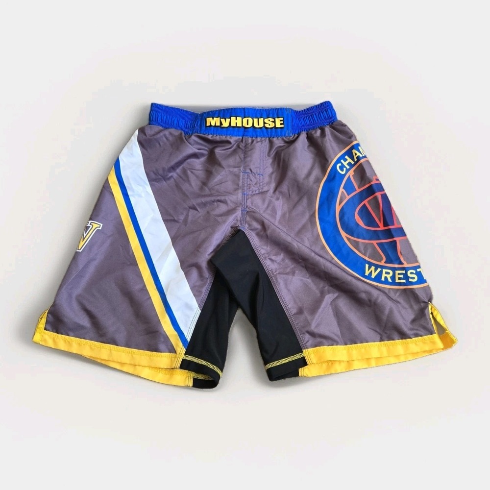 My House Wrestling MMA Shorts Adult Men's Sz small Champions Wrestling Jiu Jitsu